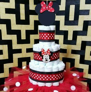 Mini mouse diaper cake